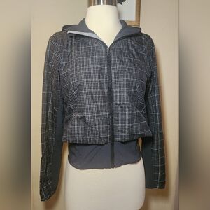 Brooks Pure Project Reflective Black Plaid Running Jacket‎ Size Small